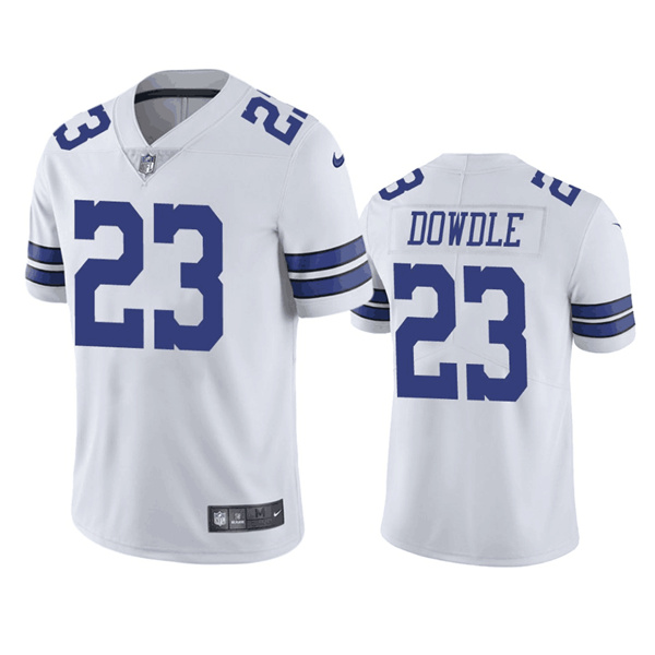 Men's Dallas Cowboys #23 Rico Dowdle White Vapor Untouchable Limited Stitched Football Game Jersey